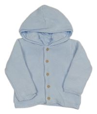 Světlemodrý propínací podšitý svetr s kapucí Matalan