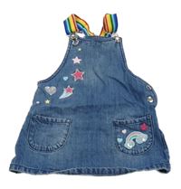 Modré riflové laclové šaty s obrázky F&F