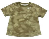 Khaki-hnědé sportovní funkční triko Nike