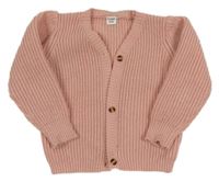 Růžový propínací svetr 