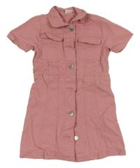 Růžové riflové košilové šaty Next