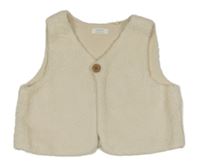 Smetanová chlupatá podšitá vesta Next