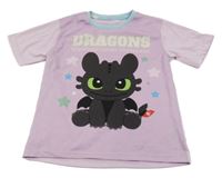 Lila pyžamové tričko s Bezzubkou 