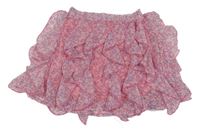 Růžová lehká květovaná sukně Dopodopo