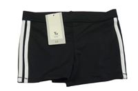 Nové - Černé nohavičkové plavky s pruhy Tu