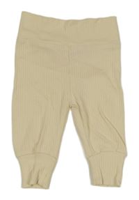 Světlebéžové žebrované tepláky H&M