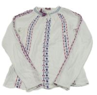 Bílá halenka s výšivkou Mango