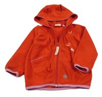 Červená fleecová propínací mikina s motýly a kapucí Lego wear