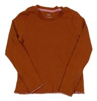 Rezavé žebrované triko M&S