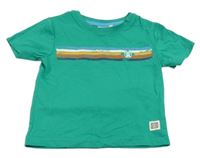 Zelené tričko s barevnými pruhy Saltrock