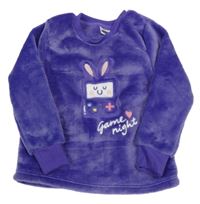 Fialová chlupatá mikina s obrázkem Lily & Dan