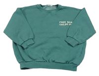 Zelená oversize mikina s nápisem Zara