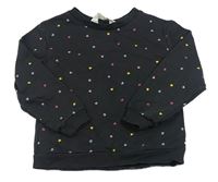 Tmavošedá mikina se srdíčky H&M