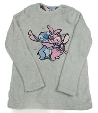 Šedá chlupatá mikina se Stitchem Disney