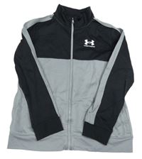 Šedo-černá propínací funkční sportovní mikina s logem Under Armour