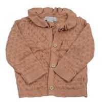 Starorůžový propínací svetr s dirkovaným vzorem Primark