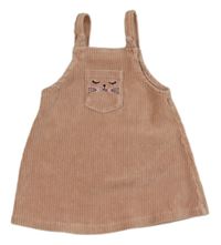 Starorůžové manšestrové šaty s kočkou Matalan