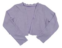 Levandulové svetrové žebrované bolerko 