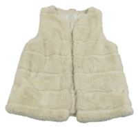 Smetanová kožešinová podšitá vesta Zara