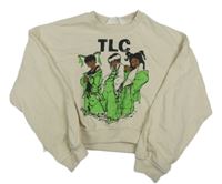 Béžová crop mikina s potiskem H&M