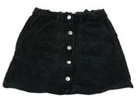 Černá manšestrová propínací sukně Zara