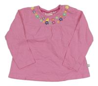Růžové triko s kytičkami Liegelind