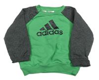 Zeleno-šedá mikina s logem Adidas