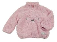 Růžová huňatá mikina s čumákem so cute