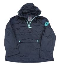 Tmavomodrá šusťáková jarní bunda s kapucí TCM 