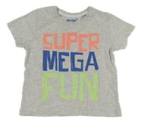 Šedé melírované tričko s nápisem Rebel