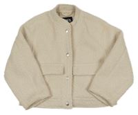 Béžový buklé crop kabátek Zara