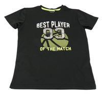 Černé sportovní tričko s míčem Ergeenomixx