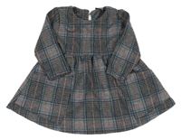 Šedo-modro-růžové kostkované šaty Next