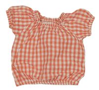 Oranžovo-bílá kostkovaná halenka M&S