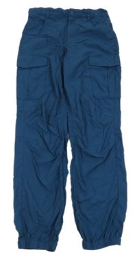 Petrolejové cargo cuff šusťákové outdoorové kalhoty Jack Wolfskin