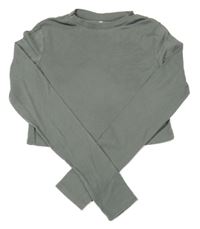 Khaki crop triko H&M