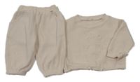 2set - Béžová vzorovaná oversize mikina s medvídkem + tepláky 