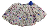Smetanová sukně s kytičkami a motýlky a barevnými skvrnkami M&S