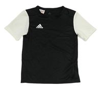 Černo-bílé funkční sportovní tričko Adidas