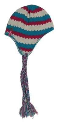 Malinovo-bílo-modrozelená pruhovaná pletená čepice surfanic