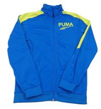 Cobaltově modro-limetková propínací sportovní mikina s logem PUMA