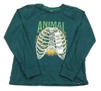 Smaragdové pyžamové triko s kostmi animal