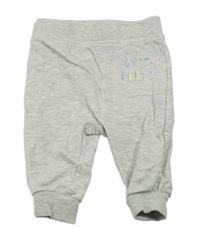 Světlešedé melírované tepláky s nápisy POCOPIANO