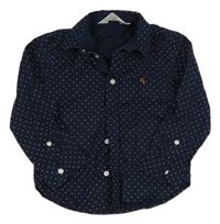 Tmavomodrá košile s tečkami a výšivkou H&M