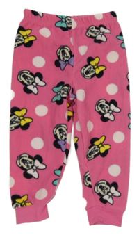 Růžovo-bílé puntíkaté fleecové pyžamové kaloty s Minnie PRIMARK