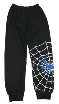 Černé tepláky s pavoukem a pavučinou