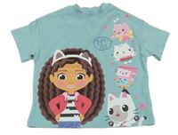 Mentolové tričko s potiskem a flitry - Gábinin kouzelný domek Next