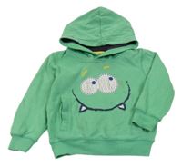 Zelená mikina s příšerkou a kapucí coolclub