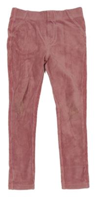 Starorůžové žebrované sametové tregíny M&S