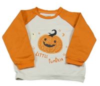 Bílo-oranžová mikina s 3D dýní PRIMARK